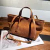 Bolso de Mano Transfronterizo de Cuero Genuino Gamuza Esmerilada Piel de Vaca de Primera Capa Bolso Tote de Gran Capacidad Nuevo para Mujer Otoño Invierno Bolso de Hombro Único