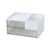 Caja de Almacenamiento Transparente Tipo Cajón para Papelería de Escritorio, Manualidades con Cuentas, Cosméticos y Artículos Varios de Oficina de Escritorio con Múltiples Compartimentos para Organización