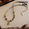 Elegante y Exquisito Collar Largo de Piedra Natural con Cuentas de Hongo Amanecer Lujo Ligero Nicho de Gama Alta Apilado Largo para Mujer