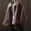 Nova jaqueta de couro PU casual para motocicleta, tamanho grande, de corte solto, com gola de lapela e design curto