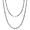 Colar Masculino Corrente Cubana de Aço Inoxidável Titânio Europeu e Americano Pulseira Hip-Hop Estilo Popular Corrente Redonda Grossa Joias Atacado