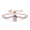 Pulsera Europea y Americana de Circonita Completa de Piedra Bruta para Mujer Ajustable Color Azúcar Lujo Ligero Moda en Vivo Joyería Elegante
