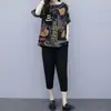 Europa y Estados Unidos transfronterizo más gordo más mujeres verano nuevo manga corta pantalones cortos grasa abdominal mm dos piezas mujeres al por mayor