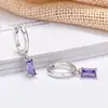 Pendientes rectangulares coloridos de alta gama, superventas transfronterizos europeos y americanos, con un diseño elegante y moderno estilo Ins, versátiles para personas a la moda