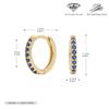 Brincos de prata esterlina S925 incrustados com zircônia azul Brincos redondos básicos Amazon Best Selling Fivelas de osso de orelha clássicas