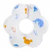 Babador Impermeável em Formato de Pétala de Tricô Classe A para Bebês, Toalha Saliva Anti-Sujeira com Botões de Pressão, Babador de Algodão Absorbente Anti-Manchas com Rotação de 360 Graus
