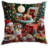 Fronha Estampada de Natal Pequena Fresca Poliéster Estampado Transfronteiriça Capa de Almofada Decorativa para Sofá de Casa Almofada de Quarto