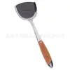 Espátula com Cabo de Madeira, Panela de Arroz, Utensílios de Cozinha, Panela, Espátula, Colher de Sopa, Utensílios Domésticos para Cozinhar, Conjunto de Espátula e Colher, Resistência a Altas Temperaturas