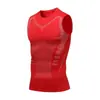 Chaleco Transpirable de Secado Rápido Sin Costuras Transfronterizo para Entrenamiento de Carrera Hombres Hombros Anchos Deportivo Fitness Ropa Interior de Verano Transpirable Elástico Sin Mangas