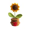 Plantas en maceta tejidas a mano transfronterizas, Adornos de plantas de ganchillo de lana, Fomentar activamente que las plantas pequeñas en maceta tejan ramos de flores artificiales