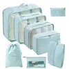 Set de Bolsas de Almacenamiento para Viajes Transfronterizos de Siete u Ocho Piezas, Bolsa de Almacenamiento para Viajes de Negocios, Bolsa de Almacenamiento de Gran Capacidad, Set de Almacenamiento Impermeable