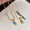 Collar de Cuentas con Colgante de Turquesa Natural y Nácar Accesorios para Mujer Cadena de Suéter Retro Francés Apilable Lujo Accesible