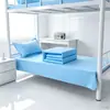Conjunto de Lençol e Capa de Edredom de Três Peças, Algodão Puro, Capa de Edredom Azul Chama Resistente ao Fogo, Colcha para Uso em Dormitório, Conjunto de Roupa de Cama de Seis Peças