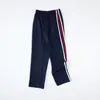 Pantalones Uniforme Escolar Azul Marino con Rayas Rojas y Blancas, Pantalones Deportivos Holgados para Estudiantes de Primaria, Secundaria y Preparatoria, Blanco, Rojo y Negro