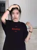 Camiseta Casual de Manga Corta para Mujer Estilo Japonés Verano Atuendo para Pareja Versátil Estampado de Letras Talla Grande para Mujer Comercio Exterior Transfronterizo