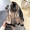 Bufanda larga de moda nueva con estampado de leopardo europeo y americano para mujer, chal de alta gama, capa de alta gama, otoño e invierno 2024