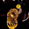 Pingente corajoso de esmalte colorido citrino artificial couro descanso pingente tamanho pequeno dinheiro homens e mulheres vidro amarelo atacado
