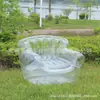 Fornecimento Direto de Fábrica Ponto de Venda Sofá Inflável Único de PVC Transparente Vermelho e Azul Sofá com Encosto Estilo Lazer Doméstico Acampamento ao Ar Livre