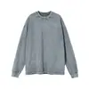 Camiseta Pesada de Algodón Puro Lavada Estilo Americano Transfronteriza Vintage Hecha a Medida para Hombres y Mujeres, Hombro Caído, Color Sólido, Cuello Redondo, Marca de Tendencia, Manga Larga Retro