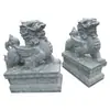 Un Par de Esculturas Pixiu de Piedra para Uso Doméstico, Adornos Pixiu de Piedra para la Entrada del Patio, Piezas Decorativas para Custodiar la Puerta, Pixiu de Piedra Azul Auspiciosa Finamente Tallado