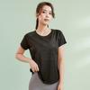 Top de Yoga Caijue para Mulheres, Manga Curta para Treinamento Esportivo de Corrida, Sexy Solto Emagrecedor com Renda nas Costas Bonitas, Camiseta Fitness para Mulheres