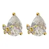 Pendientes Vintage de Mariposa con Gota de Agua de Circonita Micro-pavimentada Ropa de Trabajo Estilo Dulce Simple Pendientes Elegantes de Gama Alta para Ropa de Trabajo