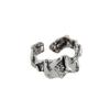 337 Diseño de nicho estilo coreano INS versátil irregular textura Lava Plata Esterlina S925 anillo abierto para mujer