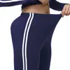 Conjunto de Duas Peças de Jaqueta Longa com Zíper Colorida Contrastante Preto e Branco Elástica Slim Fit Roupa Esportiva ao Ar Livre para Yoga Conjunto de Yoga Feminino
