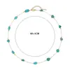 Collar de Piedra Natural Nuevo Transfronterizo Cadena para Clavícula de Turquesa Bohemia Europea y Americana Joyería para Vacaciones en la Playa Venta al por Mayor