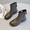 Botines estilo Martin para mujer, nueva colección otoño/invierno 2026, estilo británico, con suela gruesa, forro de felpa, botines con cremallera trasera, ajuste ceñido