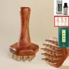 Cepillo meridiano de latón para masaje abdominal, masajeador corporal universal, cepillo meridiano abdominal, peine de masaje meridiano gua sha para la cabeza