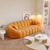 Estilo crema nórdico carcasa cachemira tela esmerilada sofá diseñador lujo ligero celebridad de internet sala de estar salón de belleza tela sofá