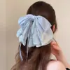 Presilha de Cabelo para Rabo de Cavalo com Laço de Renda Multicamadas Estilo Fada 2025 High-End Doce Presilha de Cabelo Garra para Parte de Trás da Cabeça com Etiqueta Dourada e Cristal
