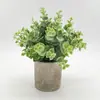 3 bonsáis simulación transfronteriza planta verde maceta pequeña combinación maceta cilíndrica retro decoración de mesa para el hogar decoración de bonsái