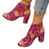 Verano 2026 Nuevo Comercio Exterior Talla Grande para Mujer Casual Cómodos Modernos Peep-Toe Elegantes Coloridos Tacones Altos Talla Única para Todos