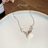 Collar de Concha de Estrella de Mar y Perla Verano Transparente Dopamina Vacaciones en la Costa Cadena para Clavícula Atmósfera de Nicho para Mujer