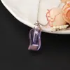 Botella de Cristal Morado, Botella de Cabello Fetal, Botella de Perfume con Aceite Esencial Incrustada de Diamantes, Collar, Tapa Retorcida, Botella Recargable, Colgante, Regalo de Cumpleaños