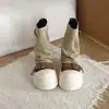 Botas de cano médio femininas design moderno sola grossa fivela casual 2026 Outono hot girl botas largas botas para perna de calça