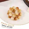Pulsera de Raíz de Bodhi Blanca Pequeña de Hueso de Bambú Carbonizado de un Solo Círculo para Estudiantes, Suave al Tacto, para Jugar y Manipular, Cuentas de Oración Budistas, Pulsera Curativa
