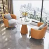 Conjunto Simples de Sofá de Uma Pessoa e Mesa de Centro para Lazer, Recepção de Hotel, Escritório, Sala de Vendas, Mesa e Cadeiras de Reunião, Salão de Beleza