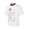 Camiseta de Manga Corta Estilo Americano con Estampado de Gato para Hombre, Diseño de Verano con Hombros Anchos, Top Fresco Versátil Casual, Mismo Estilo que Camiseta Vintage