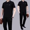 Traje deportivo de verano para hombre de mediana edad talla grande camiseta de manga corta delgada ropa deportiva casual papá traje de verano algodón