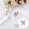 Accesorios para Arte de Uñas de Mariposa Plateada Lujo Ligero Moño Tridimensional Metal Alas de Mariposa Grande Adornos de Diamantes para Uñas Explosiones de Celebridad de Internet