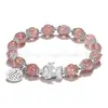 Pulsera para pie plata 999 marca valiente lucky piedra ojo de gato polvo de ágata negra cristal cristal de fresa cuentas pulsera delicada de alto sentido