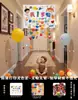 Decoración de Escena de Cumpleaños Lluvia de Globos para Cumpleaños Infantil Niño de 3 Años 2 Años Atmósfera de Ceremonia Tela Colgante para Niña Pequeña