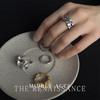 Anillo de Apertura Ajustable Estilo Ligero Medio Vintage Textura Líquida Anillo para Dedo de Dieta Joyería de Mano Artística Retro