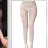 Meias Liga Sexy Meia-Calça Club Noturno Disco Meia-Calça Tudo-em-Um Meias Tubo Longo Sexy Seda Preta Borda Vermelha Contrastante Pura Luxúria