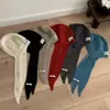 Pasamontañas Rojo para Mujer, Cálido y a Prueba de Frío, Gorro de Lana Tejido que Protege los Oídos, Combinación de Gorro Pullover y Bufanda para Adelgazar el Rostro