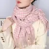 Cachecol de Xadrez Pequeno Literário Estilo Coreano Imitação de Caxemira Cachecol Quente de Inverno Cachecol Quente para Estudante Moda à Prova de Vento