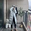 Nuevo Modelo Chaqueta Acolchada Estilo Shin Min-A, Chaqueta Puffer Cálida Extra Larga de Plumón de Ganso, Abrigo para Pareja Nc1Dm50J